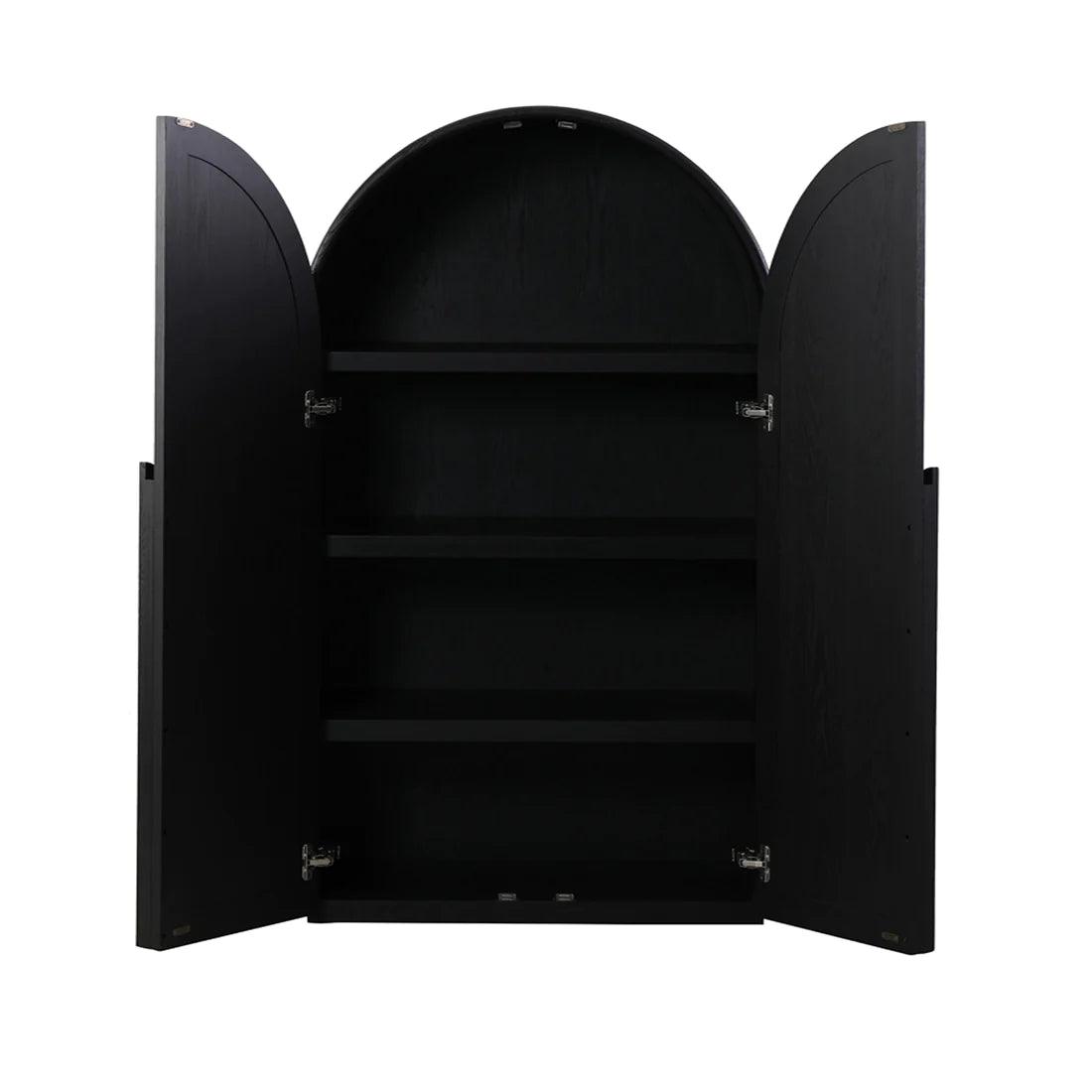 Fantasy Ash Curve Cabinet - Full Black - Furniture Castle