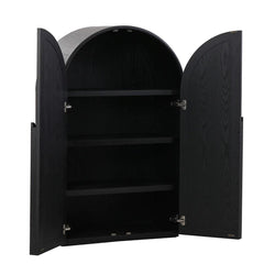 Fantasy Ash Curve Cabinet - Full Black - Furniture Castle