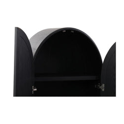 Fantasy Ash Curve Cabinet - Full Black - Furniture Castle