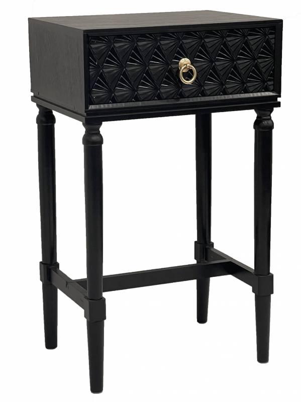 FC Aspen Bedside Table Black - Furniture Castle