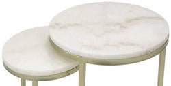 FC Ben Side Table Set of 2 Matt Gold - Furniture Castle