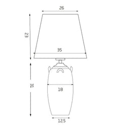 FC Ebony Ceramic Table Lamp - Grey - Furniture Castle
