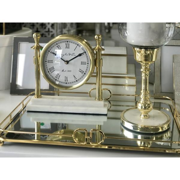 FC Gettes Rectangle Gold Tray Large 45x30x6 - Furniture Castle