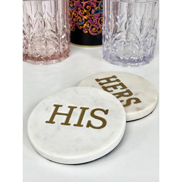FC His & Hers Marble Coasters - Furniture Castle