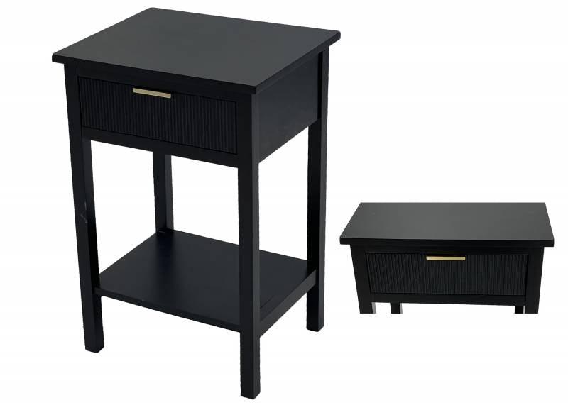 FC Marissa Bedside Table Black - Furniture Castle
