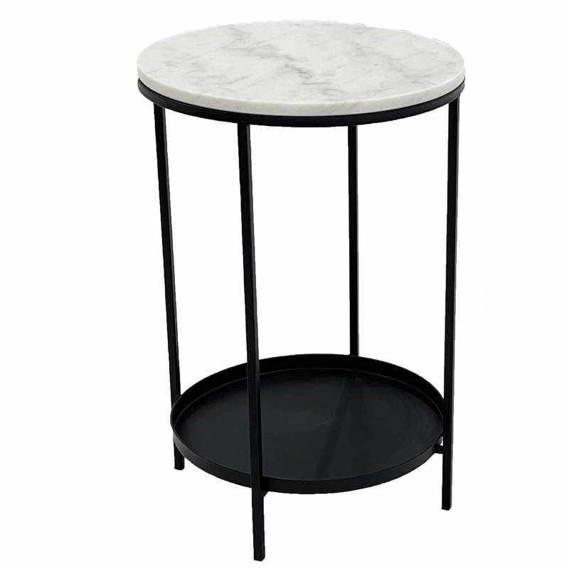 FC Paris Black Side Table Marble - Furniture Castle