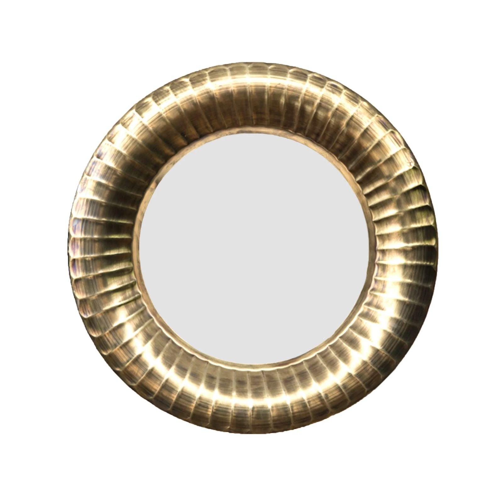 FC Zane Mirror Round Brass Plated 60x60 - Furniture Castle