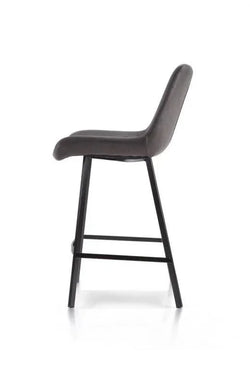 Flint Bar Stool Charcoal Set of 2 - Furniture Castle