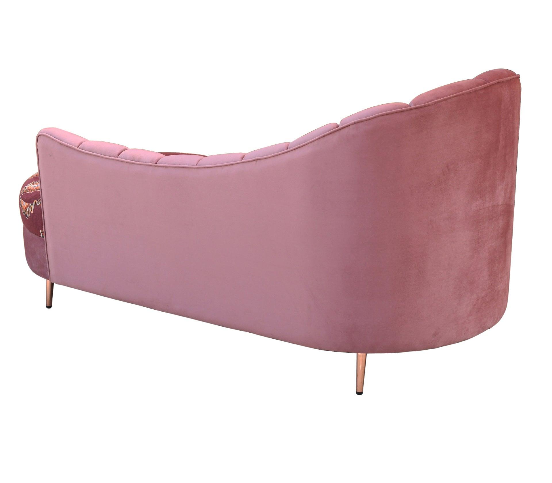 Flowral Sofa Chaise With Golden Legs - Furniture Castle