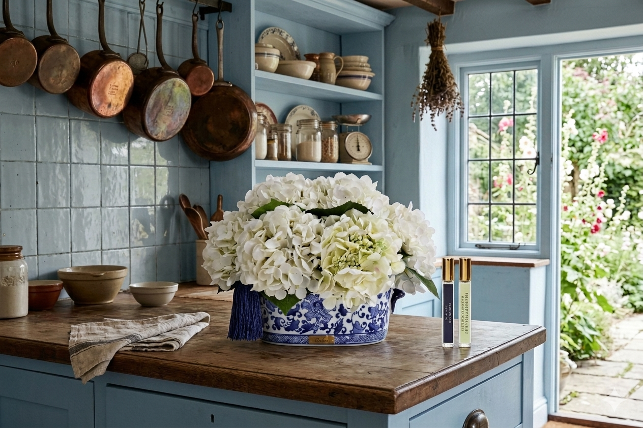 NEW - Cote Noire - Chinoiserie Hydrangea - Ivory - CH01
