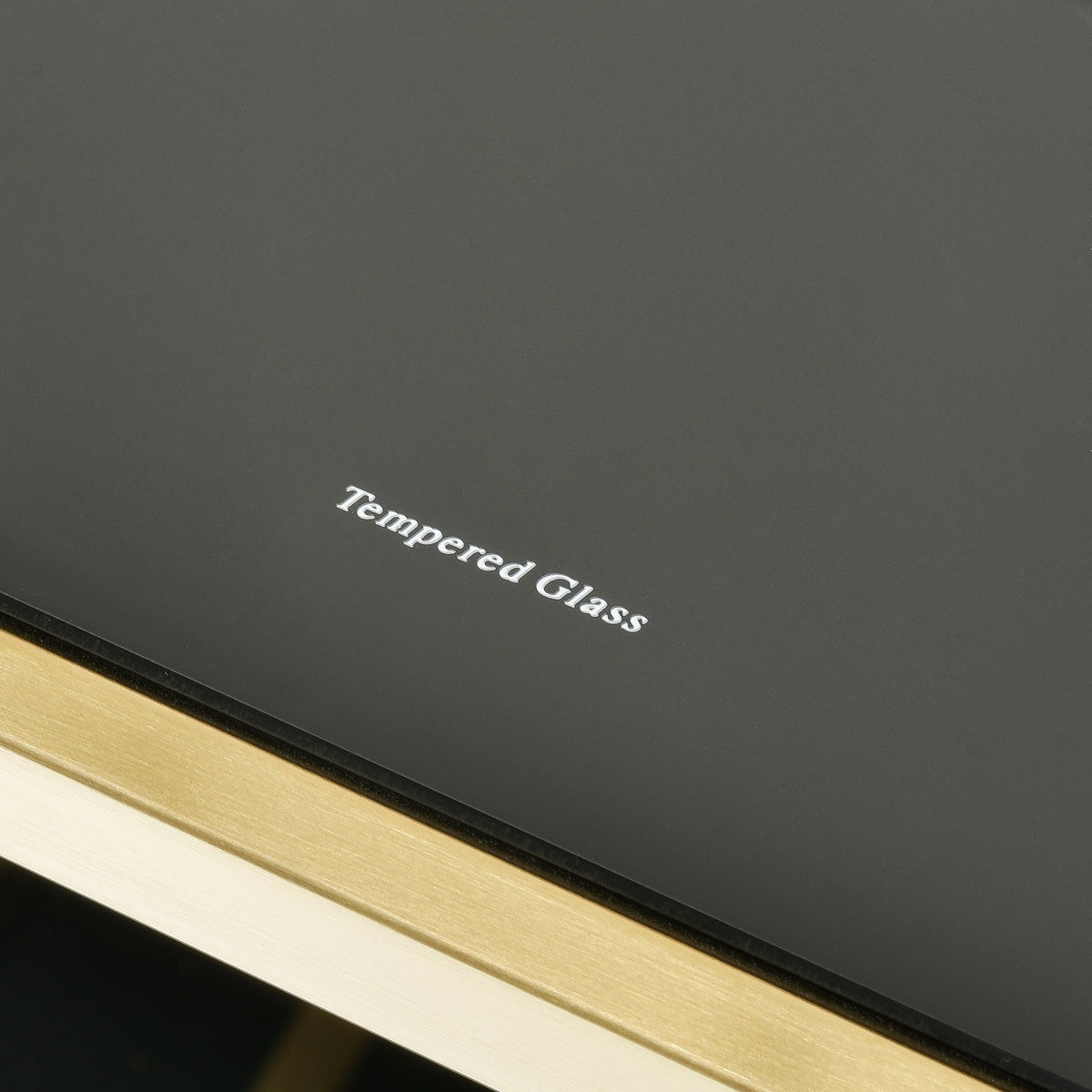 Henry Bar Cart – Black Tempered Glass & Brushed Gold