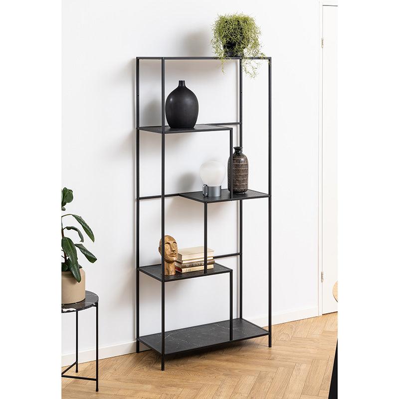 INFINITY Shelving Unit 72x170cm - Black - Furniture Castle