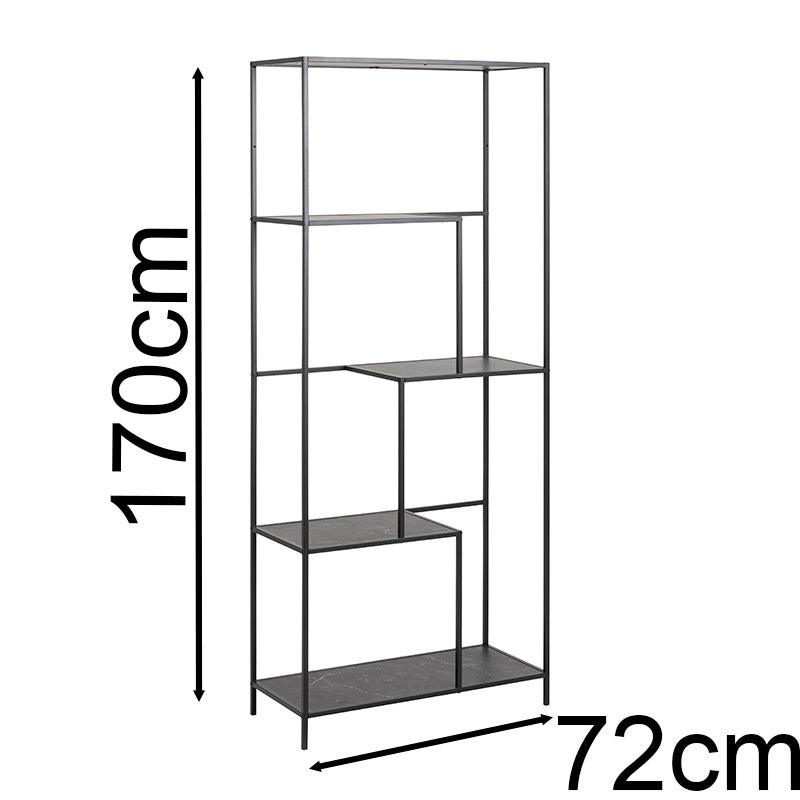 INFINITY Shelving Unit 72x170cm - Black - Furniture Castle