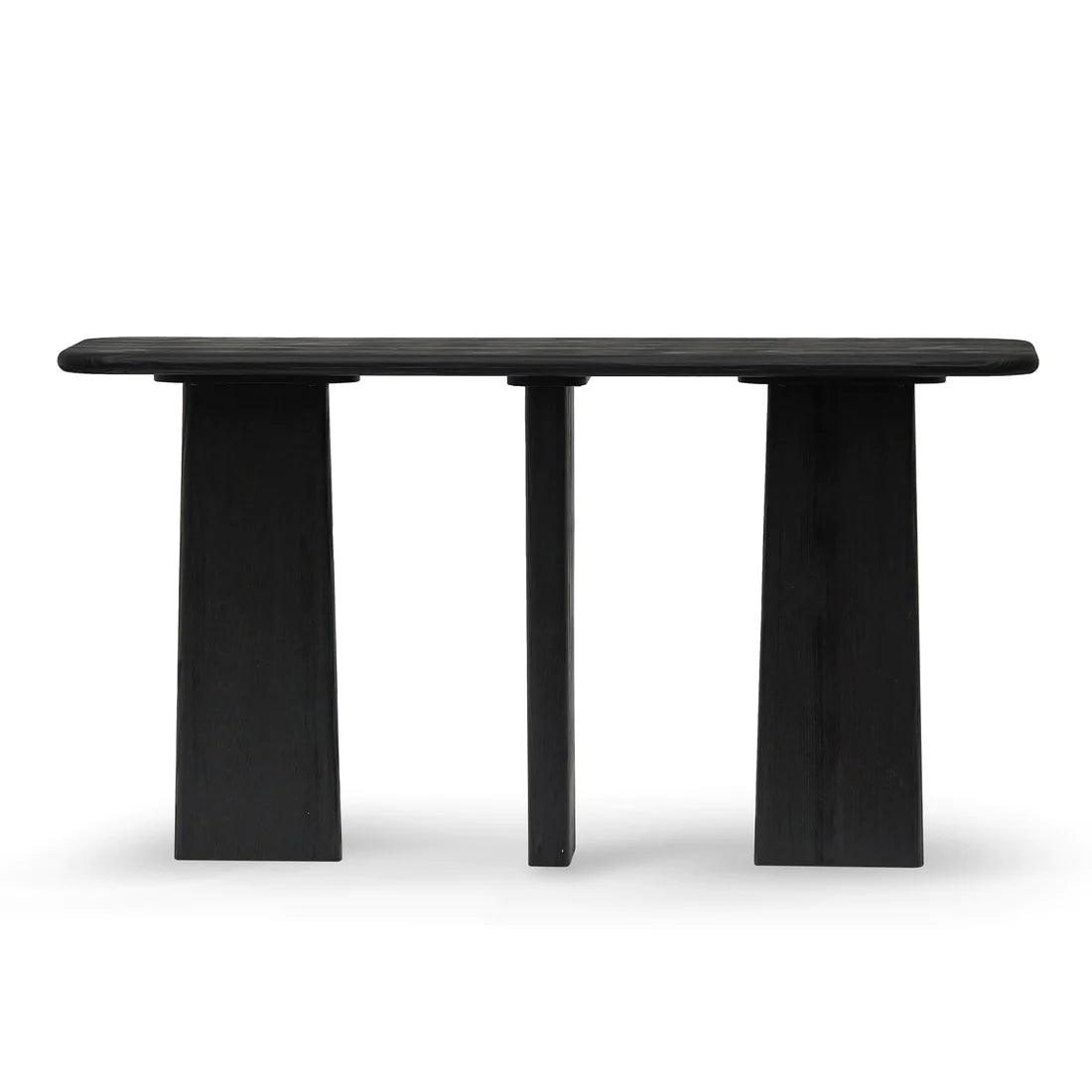 Jameson Tri Legged 1.6m Console Table - Full Black - Furniture Castle