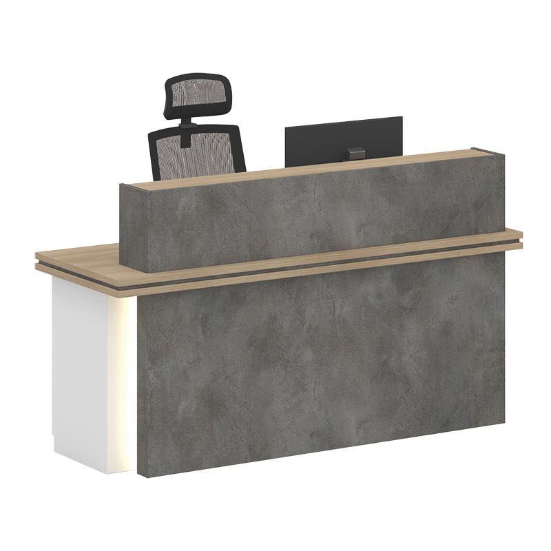 Jarin Reception Desk 1.8M Left Panel - Carbon Grey & White - Furniture Castle