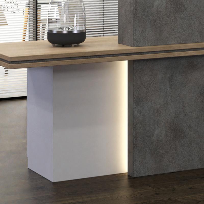 Jarin Reception Desk 1.8M Left Panel - Carbon Grey & White - Furniture Castle
