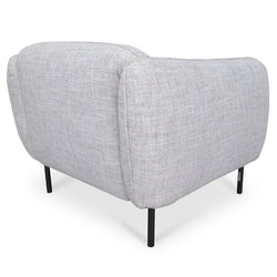 FC Armchair in Light Spec Grey - Black Metal Legs