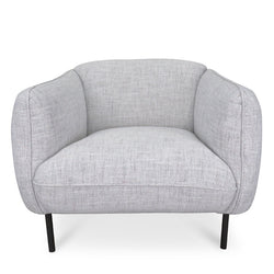 FC Armchair in Light Spec Grey - Black Metal Legs
