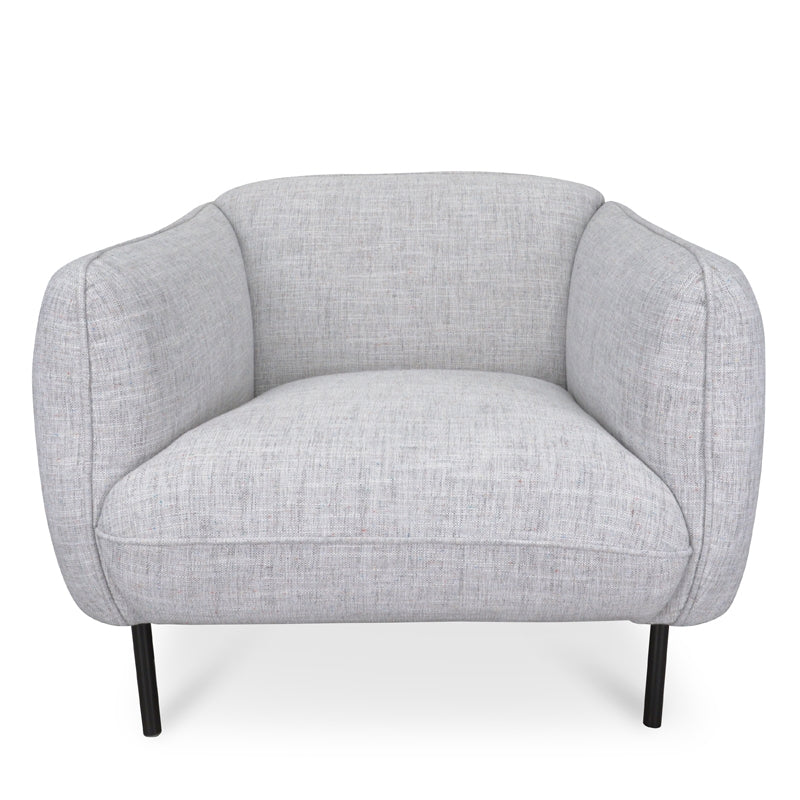 FC Armchair in Light Spec Grey - Black Metal Legs