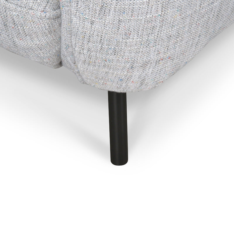 FC Armchair in Light Spec Grey - Black Metal Legs