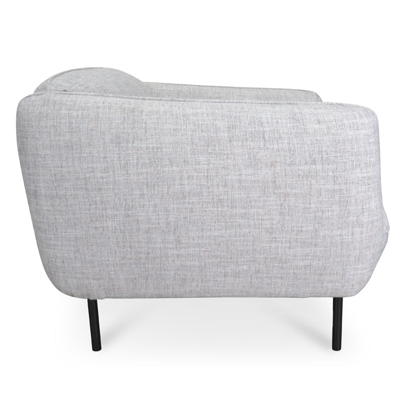 FC Armchair in Light Spec Grey - Black Metal Legs