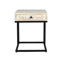 Julian Side Table With Drawer Black - Furniture Castle