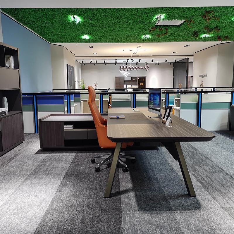 KAISON Executive Desk with Reversible Return 2M - Brown Grey - Furniture Castle