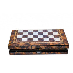 Dal Rossi Mosaic Finish Folding Chess Set, 16″