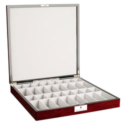 Dal Rossi Italy Chess Box Mahogany Finish 20" with compartments with Black Ebony and Box Wood Finish 110mm Chess pieces
