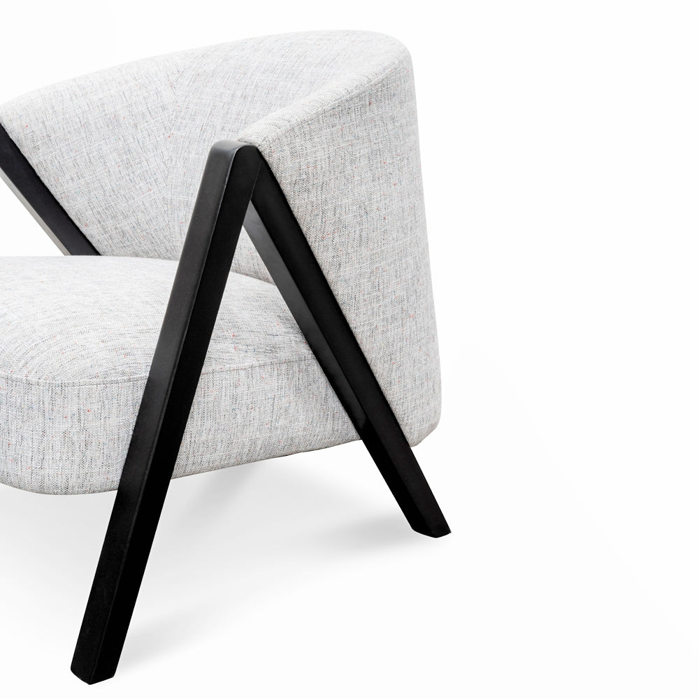 FC Armchair - Light Spec Grey - Black Oak