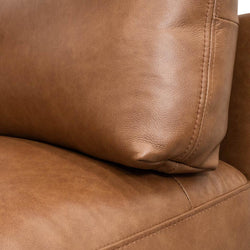 LC8592-KSO 4 Seater Left Chaise Leather Sofa - Caramel Brown - Furniture Castle