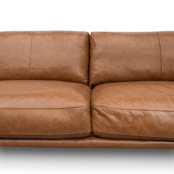 LC8592-KSO 4 Seater Left Chaise Leather Sofa - Caramel Brown - Furniture Castle
