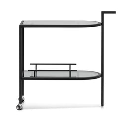 Litt Bar Cart - Mirror and Black - Furniture Castle