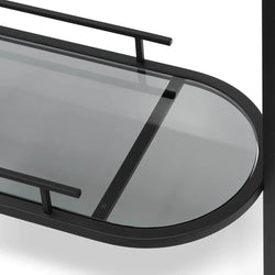 Litt Bar Cart - Mirror and Black - Furniture Castle