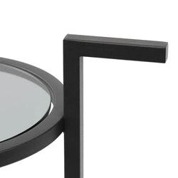 Litt Bar Cart - Mirror and Black - Furniture Castle