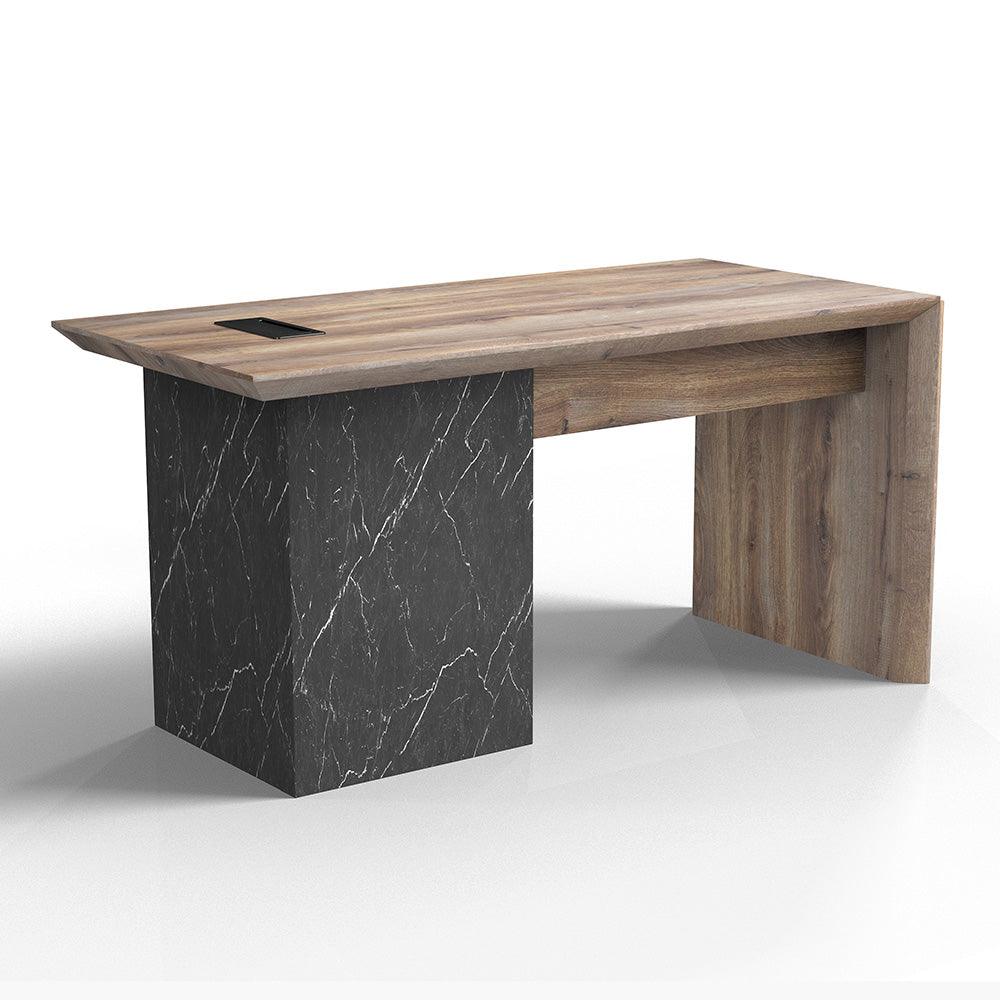 LOGAN Executive Desk Reversible 150cm - Warm Oak & Black - Furniture Castle