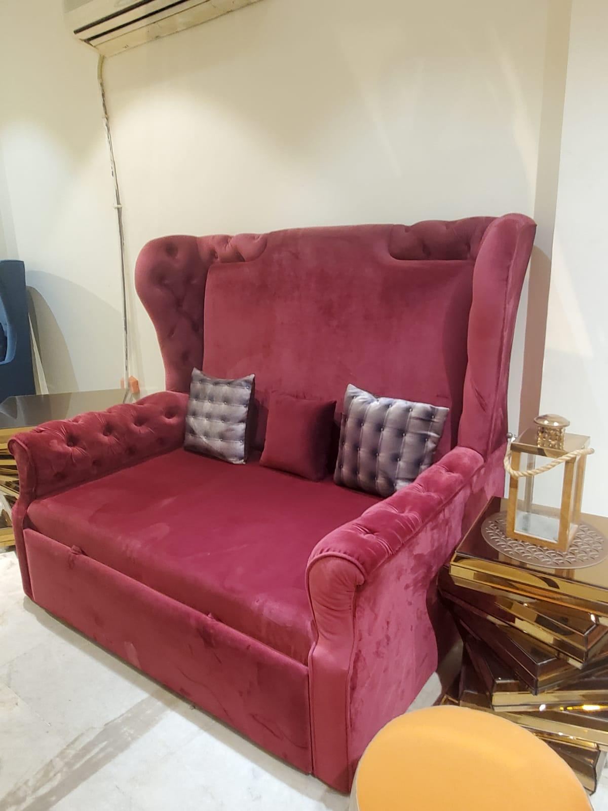 Luxurious Sofa Cum Bed Velvet - Furniture Castle