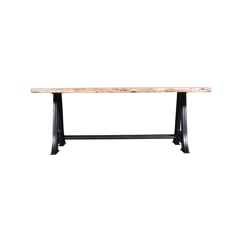 Maeve 5 Cm Thick Live Edge Dining Table With Cast Iron Leg - L200 X W100 X H75 - Furniture Castle