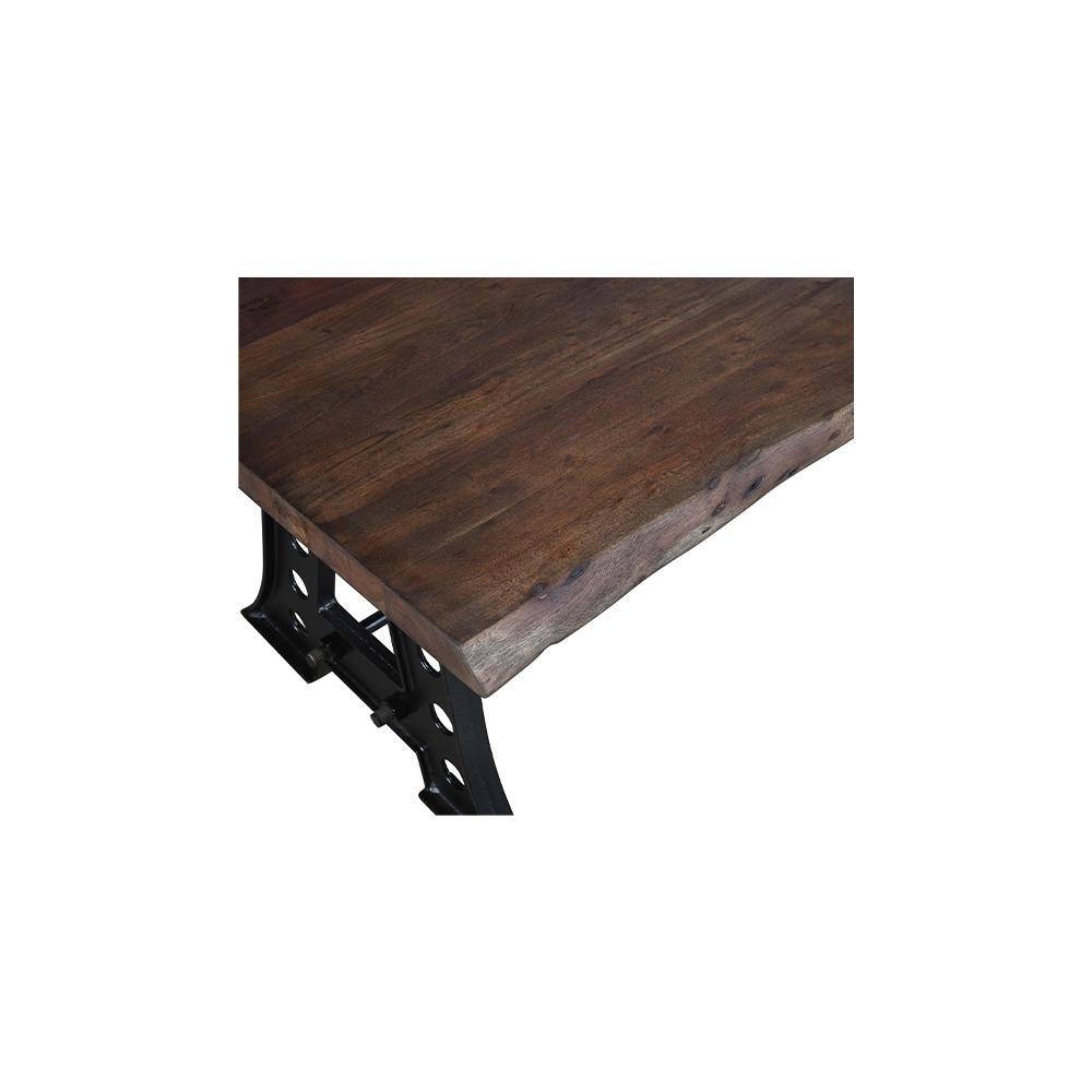 Maeve 5 Cm Thick Live Edge Dining Table With Cast Iron Leg - L200 X W100 X H75 - Furniture Castle