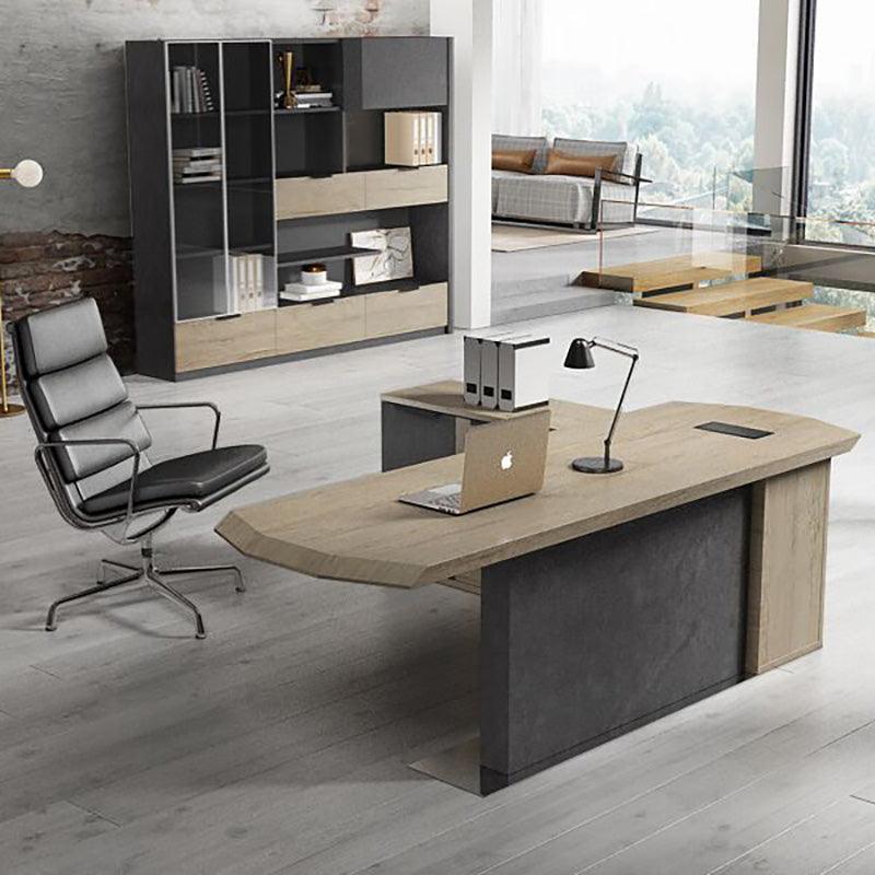 MAGNUS Executive Office Desk with Left Return 2.4M - Tobacco - Furniture Castle