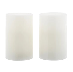 Emporium Tall Pillar LED Candles 2pcs Set White 7.5x7.5x15cm
