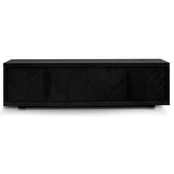 Mani 1.8m Entertainment TV Unit - Textured Espresso Black - Furniture Castle
