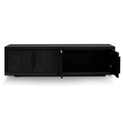 Mani 1.8m Entertainment TV Unit - Textured Espresso Black - Furniture Castle