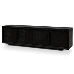 Mani 1.8m Entertainment TV Unit - Textured Espresso Black - Furniture Castle