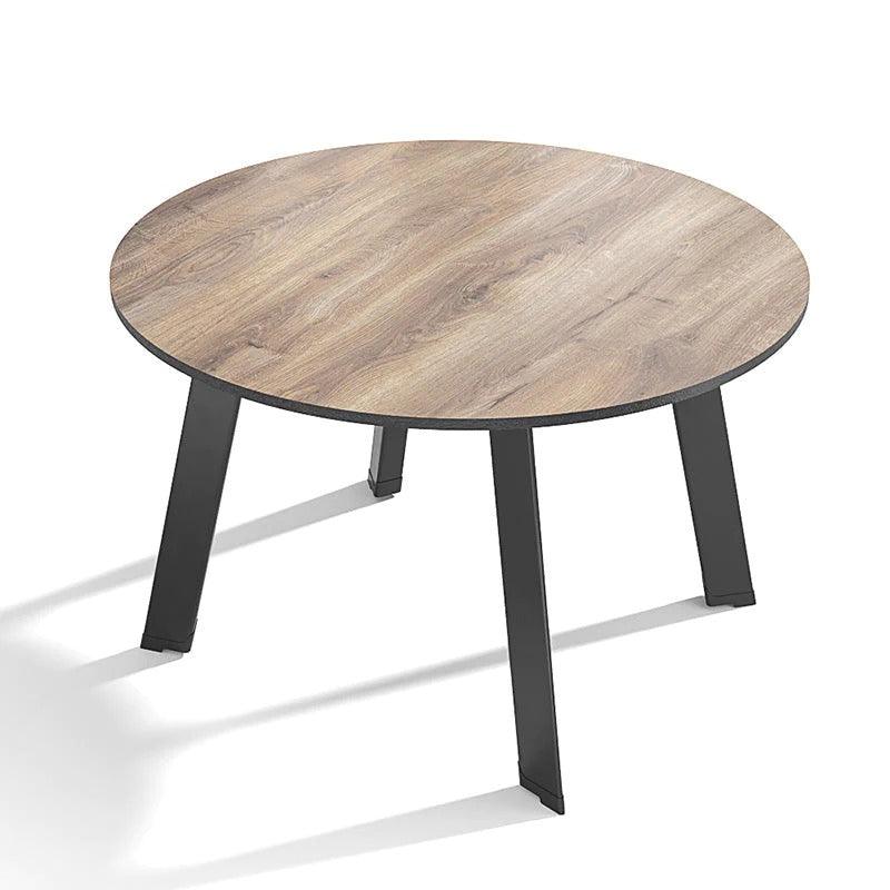 Marco Round Boardroom/ Dining Table 1.2M - Warm Oak & Black - Furniture Castle