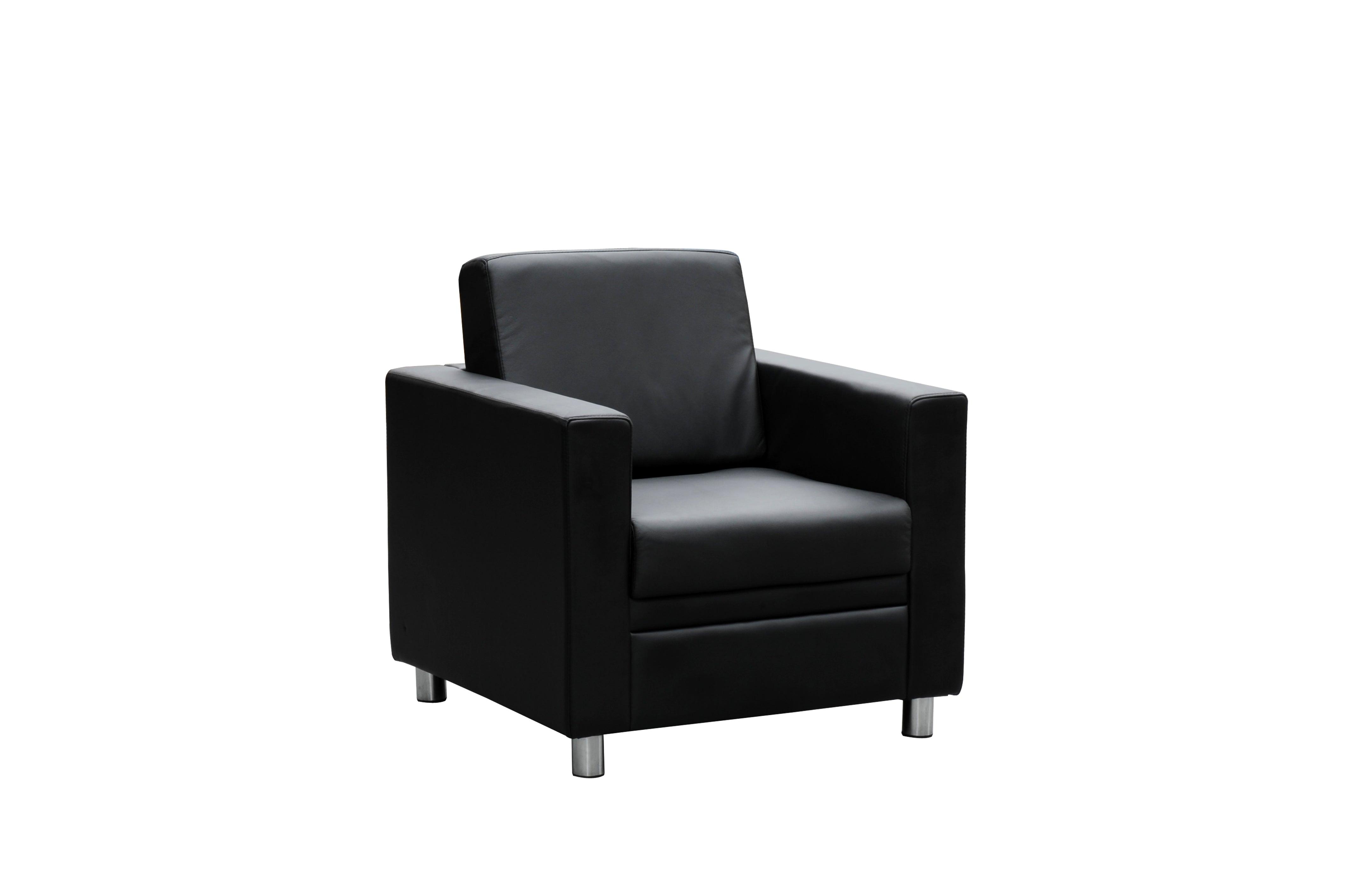 Marcus Single Seater Lounge 810*840*840 Black Leathe - Furniture Castle