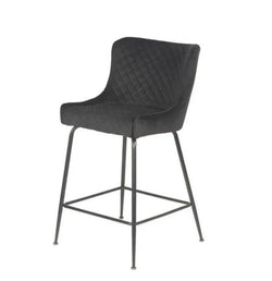 Mario Bar Stool Pebble Black Set of 2 - Furniture Castle