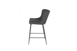 Mario Bar Stool Pebble Black Set of 2 - Furniture Castle