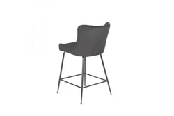 Mario Bar Stool Pebble Black Set of 2 - Furniture Castle