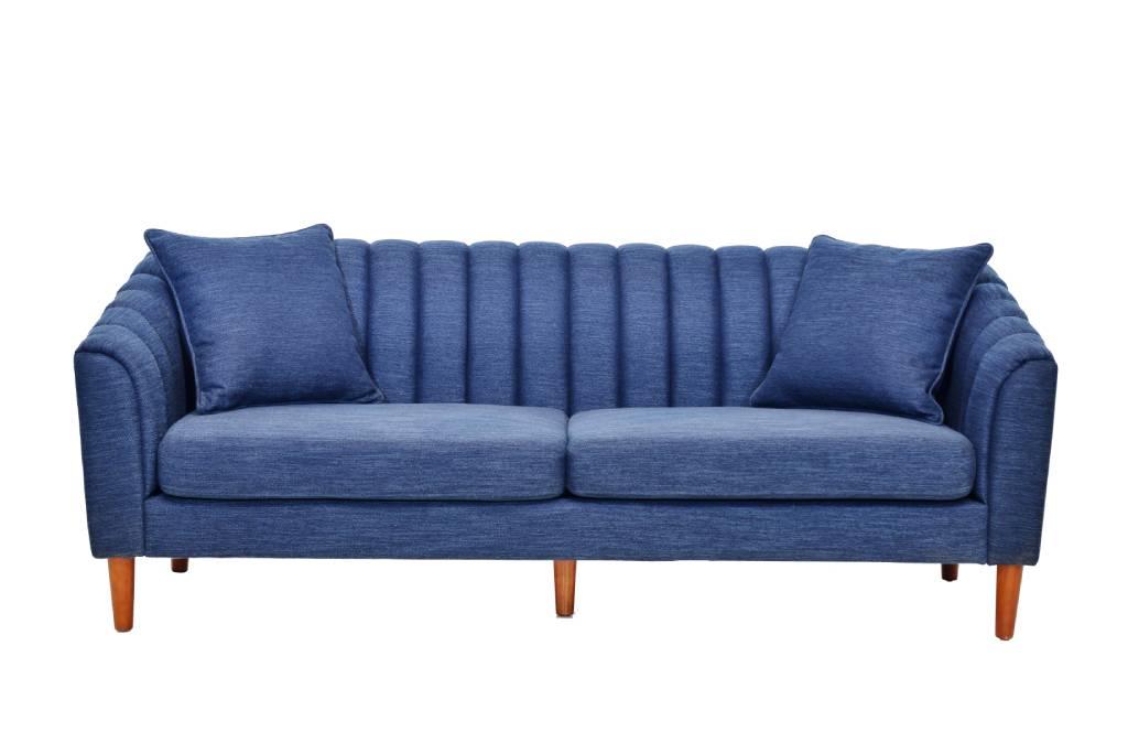 Masic 3 Seater Sofa Set Navy Blue Colour - Furniture Castle
